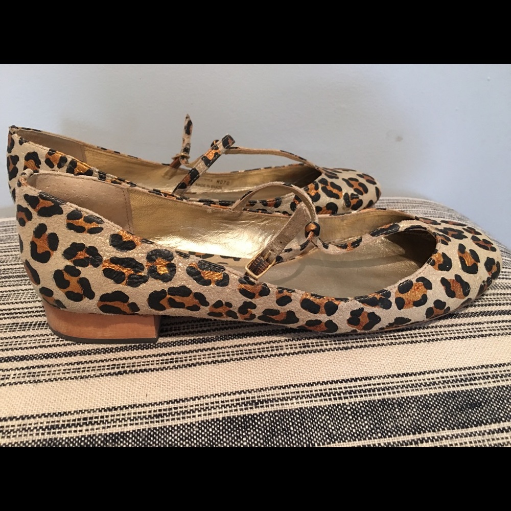 Richard Tyler Leopard print Mary hand flats 7.5